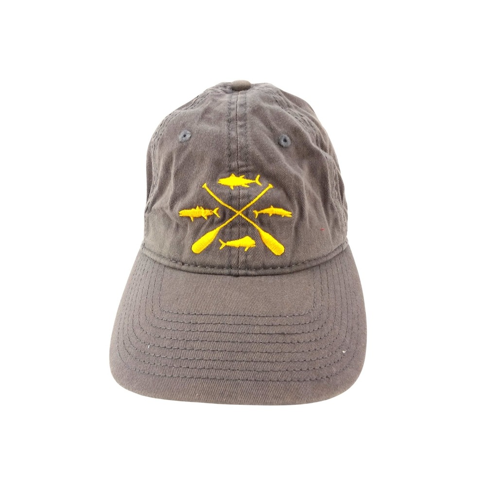 Salt Life Mens Charcoal Grey Embroidered Fish Oars Adjustable Baseball Hat OSFM